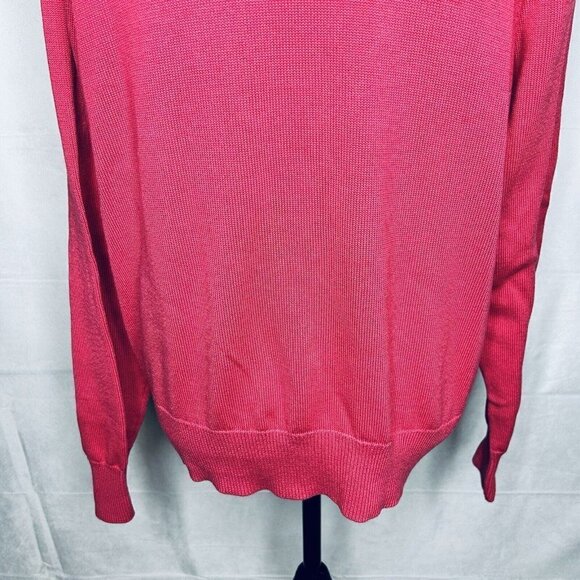 Talbots Full-Zip Cardigan Sweater Mercerized Cotton Pink Long-Sleeve Sz XL - Picture 8 of 8